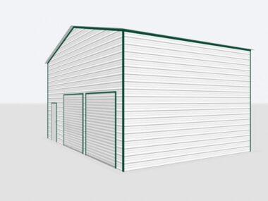 Keen's Buildings, 28x35x8 2-Car Metal Garage, KBG-2G283508-1D1W