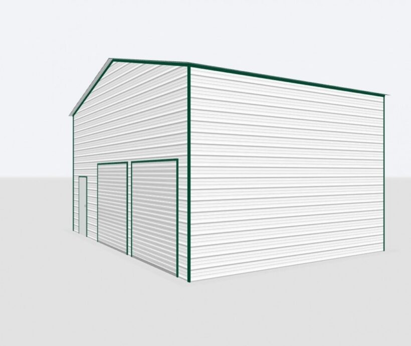 Keen'S Buildings, 28X20X8 2-Car Metal Garage, Kbg-2G282008-1D1W