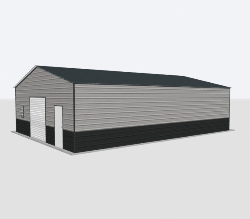 Keen'S Buildings, 28X55X8 Metal Garage, Kbg-1G285508-1D1W