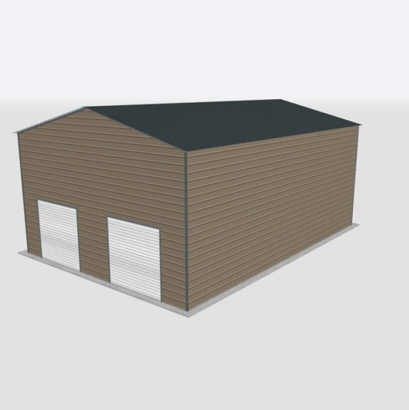 Keen'S Buildings, 28X40X16 2-Car Metal Garage, Kbg-2G284016-1D1W