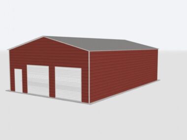 Keen's Buildings, 28x45x18 2-Car Metal Garage, KBG-2G284518-1D1W