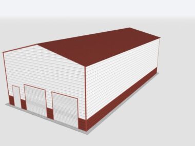 Keen's Buildings, 28x70x16 2-Car Metal Garage, KBG-2G287016-1D1W