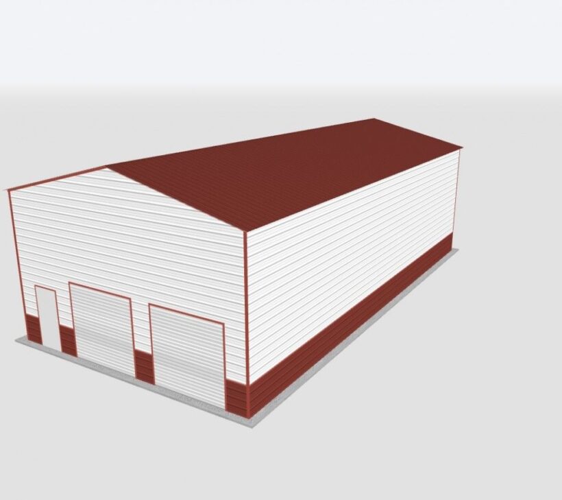 Keen'S Buildings, 28X55X16 2-Car Metal Garage, Kbg-2G285516-1D1W