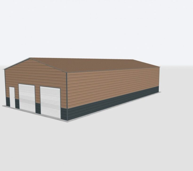 Keen'S Buildings, 28X60X18 2-Car Metal Garage, Kbg-2G286018-1D1W