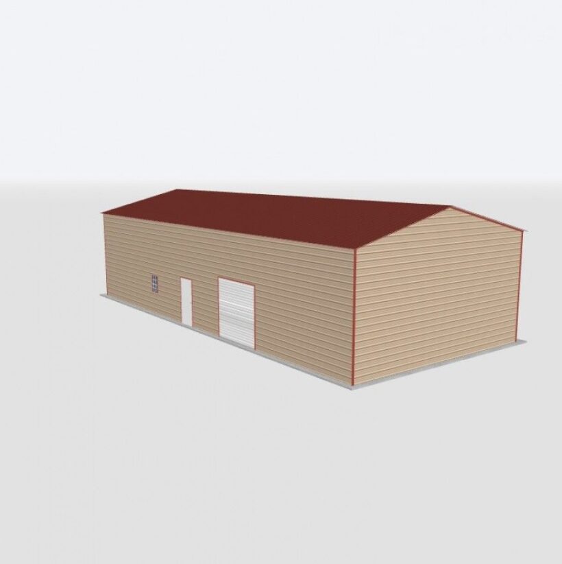 Keen'S Buildings, 28X60X14 Metal Garage, Kbg-1G286014-1D1W