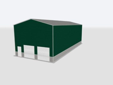 Keen's Buildings, 28x65x20 2-Car Metal Garage, KBG-2G286520-1D1W