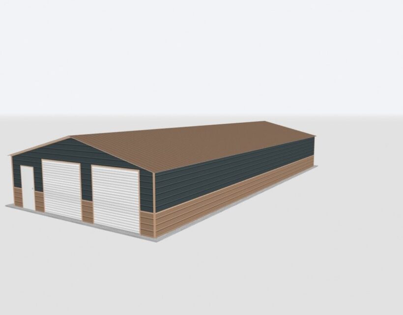 Keen'S Buildings, 28X65X8 2-Car Metal Garage, Kbg-2G286508-1D1W