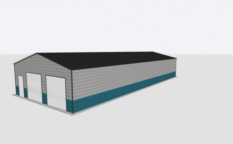 Keen'S Buildings, 28X80X12 2-Car Metal Garage, Kbg-2G288012-1D1W