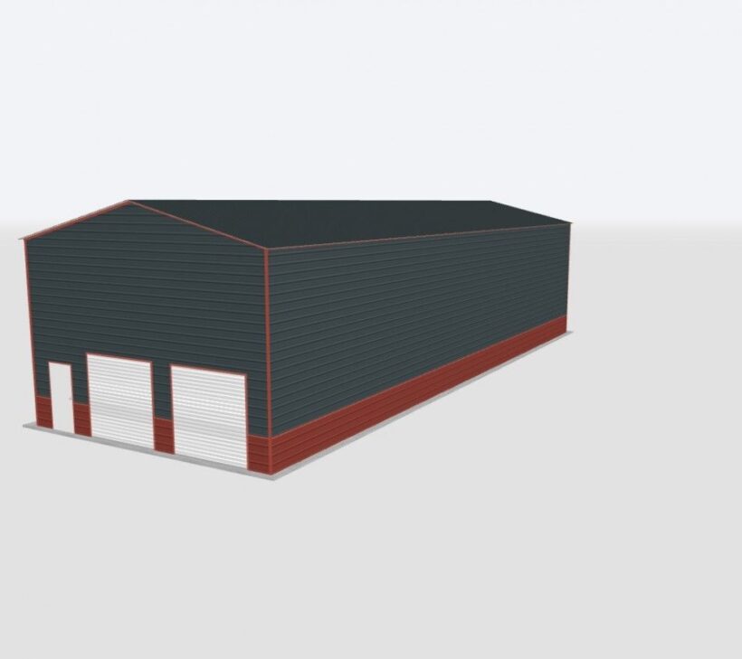 Keen'S Buildings, 28X90X14 2-Car Metal Garage, Kbg-2G289014-1D1W