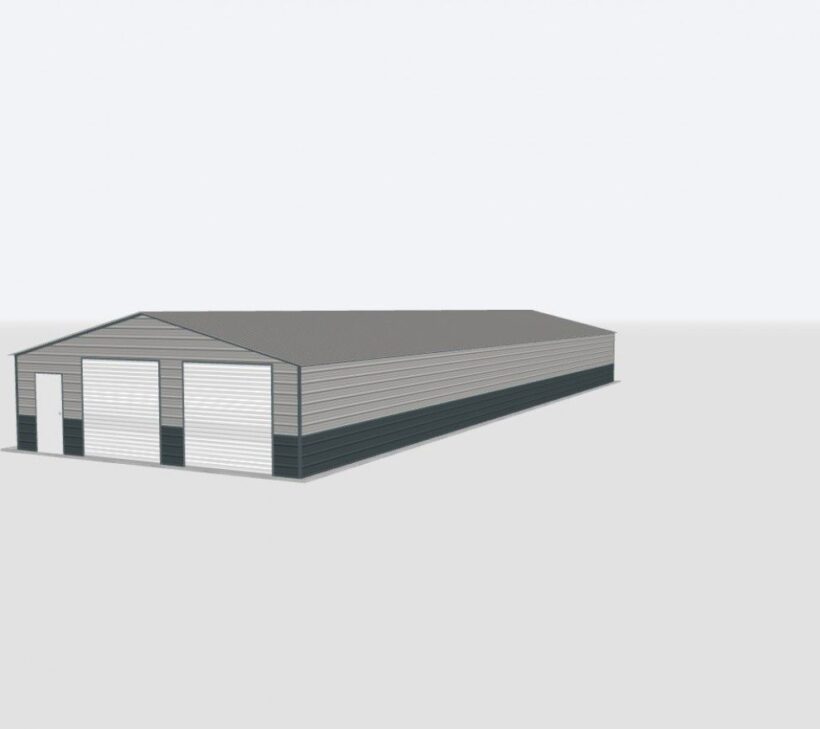 Keen'S Buildings, 28X90X8 2-Car Metal Garage, Kbg-2G289008-1D1W