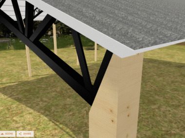 Keen's Buildings, 34' x 40' x 12' Open Pole Barn Installed, KPB-344012-OP