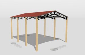 24' x 30' x 14' Open Pole Barn Installed