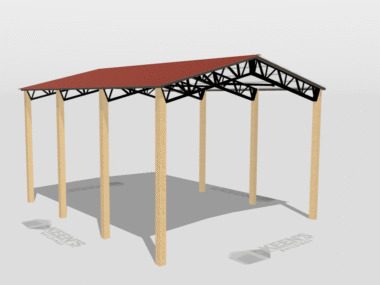 Keen's Buildings, 24' x 30' x 14' Open Pole Barn Installed, KPB-243014-OP