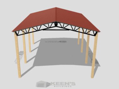 Keen's Buildings, 24' x 30' x 14' Open Pole Barn Installed, KPB-243014-OP