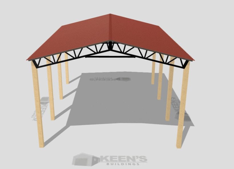 Keen'S Buildings, 24' X 30' X 12' Open Pole Barn Installed, Kpb-243012-Op