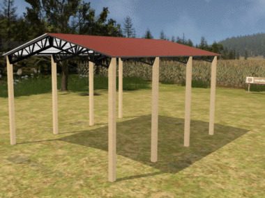 Keen's Buildings, 24' x 30' x 14' Open Pole Barn Installed, KPB-243014-OP