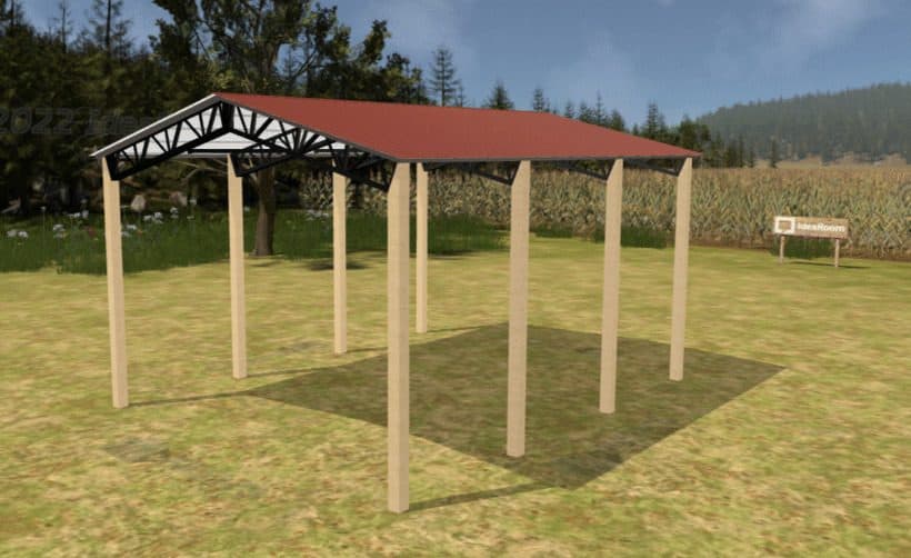 Keen'S Buildings, 24' X 30' X 12' Open Pole Barn Installed, Kpb-243012-Op
