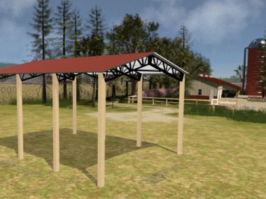 Keen's Buildings, 24' x 30' x 12' Open Pole Barn Installed, KPB-243012-OP