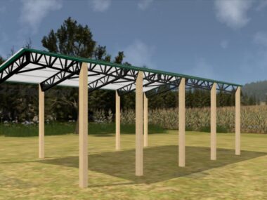 Keen's Buildings, 24' x 40' x 12' Open Pole Barn Installed, KPB-244012-OP