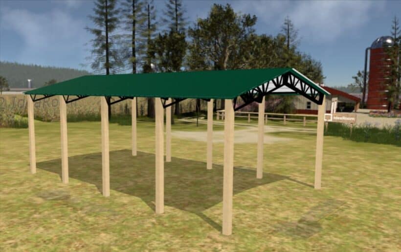 Keen'S Buildings, 24' X 40' X 12' Open Pole Barn Installed, Kpb-244012-Op
