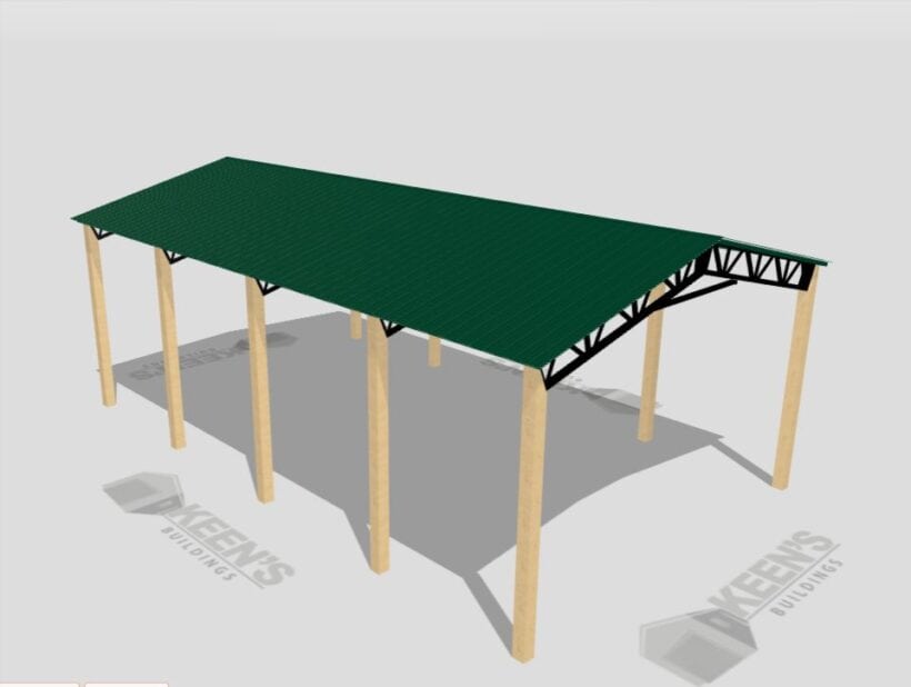 Keen'S Buildings, 24' X 40' X 12' Open Pole Barn Installed, Kpb-244012-Op