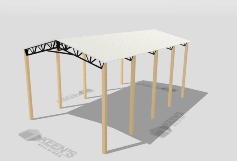 Keen'S Buildings, 24' X 30' X 16' Open Pole Barn Installed, Kpb-243016-Op