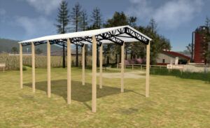 24' x 30' x 20' Open Pole Barn Installed