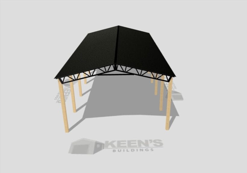 Keen'S Buildings, 24' X 50' X 12' Open Pole Barn Installed, Kpb-245012-Op