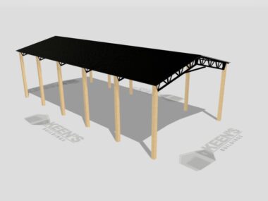 Keen's Buildings, 24' x 50' x 14' Open Pole Barn Installed, KPB-245014-OP