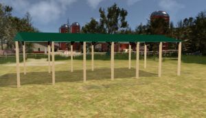 24' x 60' x 12' Open Pole Barn Installed