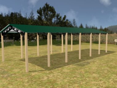 Keen's Buildings, 24' x 60' x 12' Open Pole Barn Installed, KPB-246012-OP