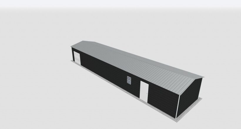Keen'S Buildings, 14X60X8 Metal Garage/Workshop Installed, Kbg-1G146008-1D1W