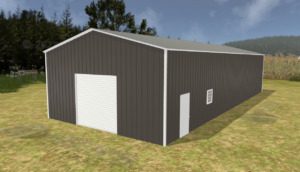 28' x 70' x 12' Enclosed Pole Barn Installed