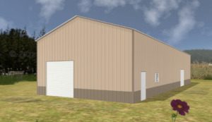 30' x 70' x 12' Enclosed Pole Barn Installed