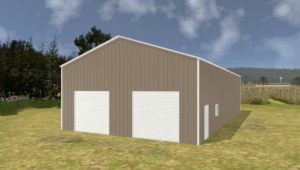 34' x 110' x 20' Enclosed Pole Barn Installed