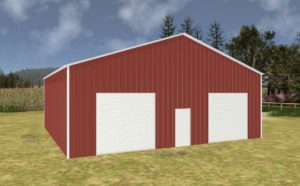 40' x 30' x 16' Enclosed Pole Barn Installed