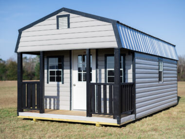 Keen's Buildings, Gambrel Cabin Sheds with Porch, KPB-BARNSHPOR-1D1W