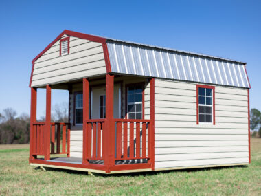 Keen's Buildings, Gambrel Cabin Sheds with Porch, KPB-BARNSHPOR-1D1W