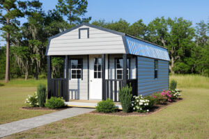 Gambrel Cabin Sheds with Porch