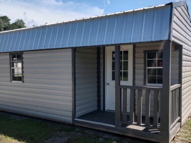 Keen's Buildings, Gambrel Cabin Sheds with Porch, KPB-BARNSHPOR-1D1W