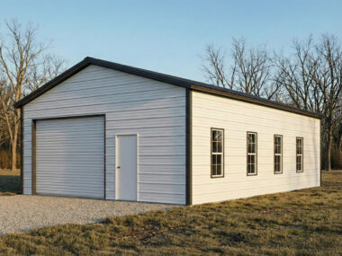 Keen's Buildings, 30x40 Steel Garage Workshop, KBG-1G304012-1D4W