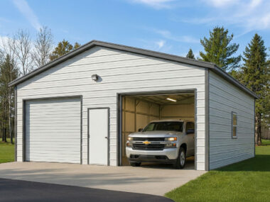 Keen's Buildings, 30x25x10 Metal Garage, KBS-MG302510-2R1D1W