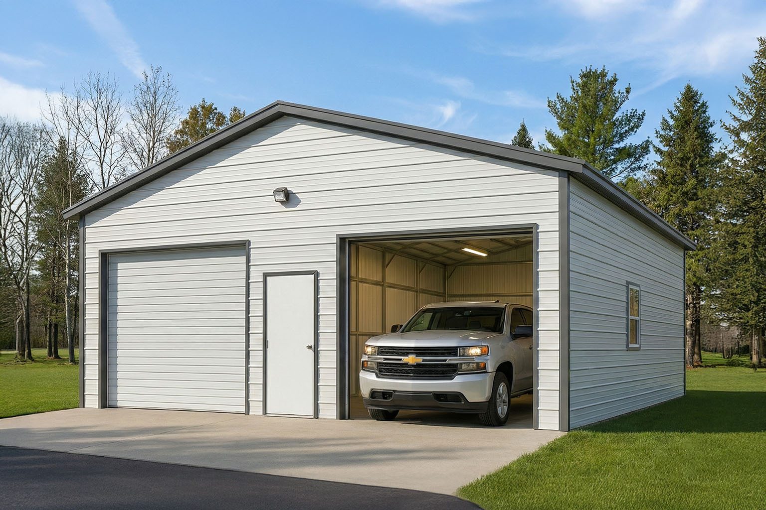 30X25X10 Metal Garage 30X25X10 Metal Garage Keen'S Buildings, 30X25X10 Metal Garage, Kbs-Mg302510-2R1D1W