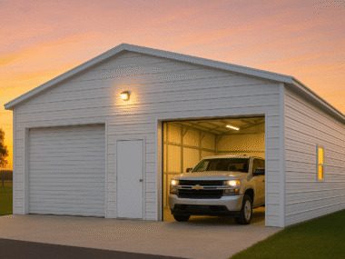 Keen's Buildings, 30x25x10 Metal Garage, KBS-MG302510-2R1D1W