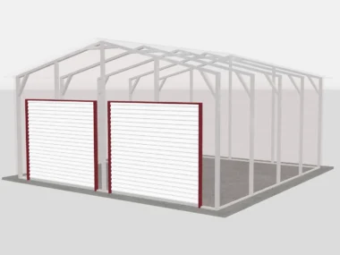 Keen's Buildings, CompactPro 20x20 Metal Garage (Small 2-Car Garage), KBG-202000-2G0D0W