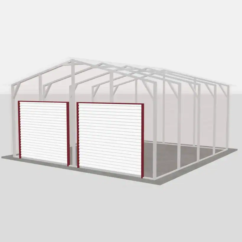 Keen'S Buildings, Compactpro 20X20 Metal Garage (Small 2-Car Garage), Kbg-202000-2G0D0W