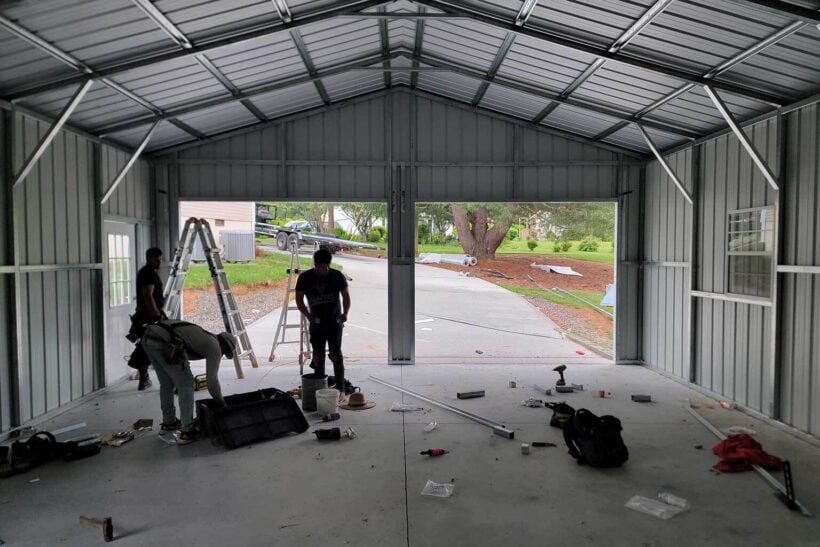 Keen'S Buildings, Keen'S Urbanelite 24X30 Metal Garage (2-Car Garage + Storage Or Workshop Space), 720 Sqft, Kbg-3G243000-...