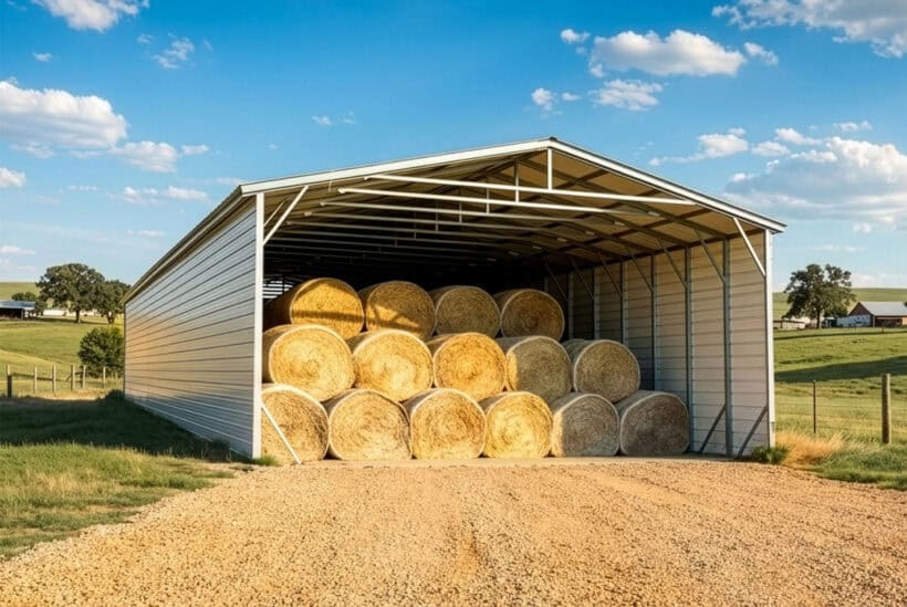 Keen'S Buildings, 30X100 Metal Hay Barn, Kbb-3010014-Ofr