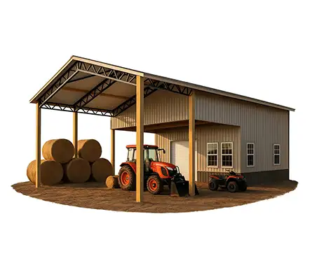 Combo Open/Enclosed Pole Barns