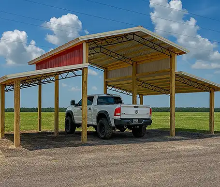 Open Step Down Pole Barns